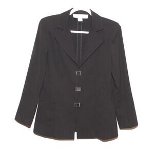 Doncaster Snap Buckle Front Black Blazer Size 6